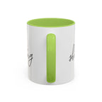 "Shh, I'm Manifesting" Accent Coffee Mug — Funny Minimal 11/15oz
