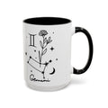 Gemini Zodiac Accent Mug — Minimal Celestial Horoscope 15oz