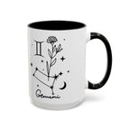Gemini Zodiac Accent Mug — Minimal Celestial Horoscope 15oz