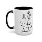 Gemini Zodiac Accent Mug — Minimal Celestial Horoscope 15oz