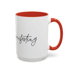 "Shh, I'm Manifesting" Accent Coffee Mug — Funny Minimal 11/15oz