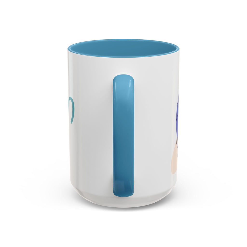 Aries Zodiac Accent Coffee Mug — Cute Horoscope 11/15oz (Pink, Light Blue & Navy)