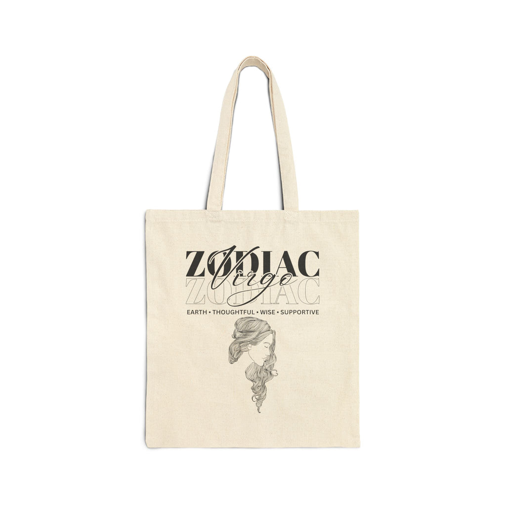 Virgo Zodiac Tote Bag — Cotton Canvas Astrology Tote