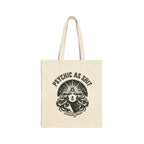 Psychic As Sh*t Cotton Canvas Tote — Funny Psychic Tote Bag for Clairvoyant Vibes