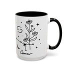 Zodiac Cancer Mug — Minimal Celestial Horoscope Accent, 15oz Mug
