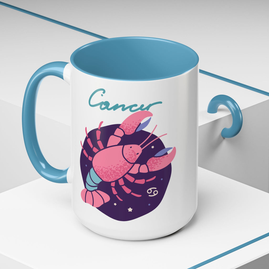 Cute Cancer Zodiac Mug — 15oz (Pink, Light Blue, & Navy)