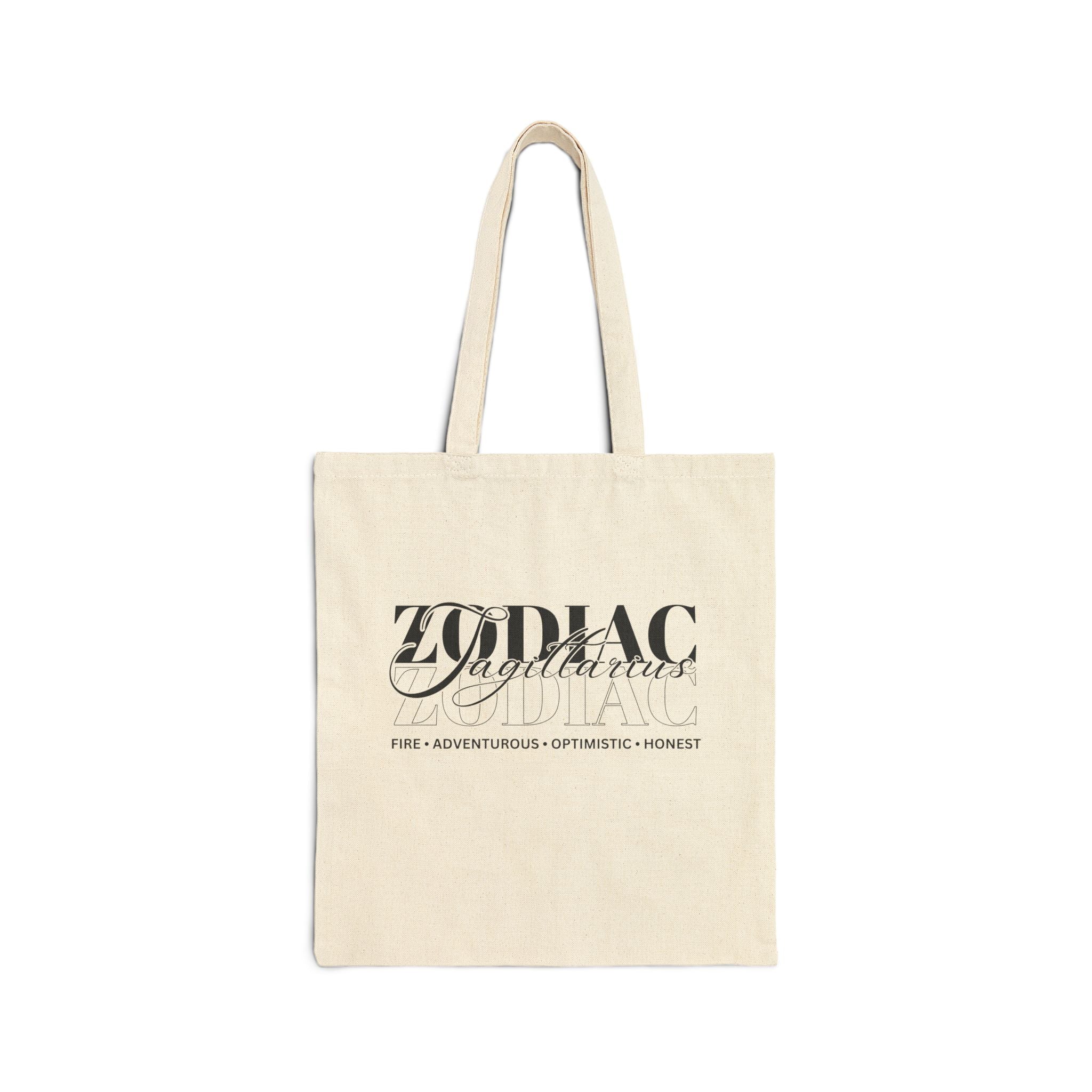 Sagittarius Zodiac Tote Bag — Cotton Canvas Astrology Tote