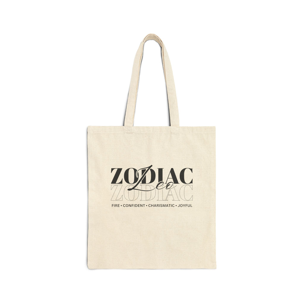 Leo Zodiac Tote Bag — Cotton Canvas Astrology Tote