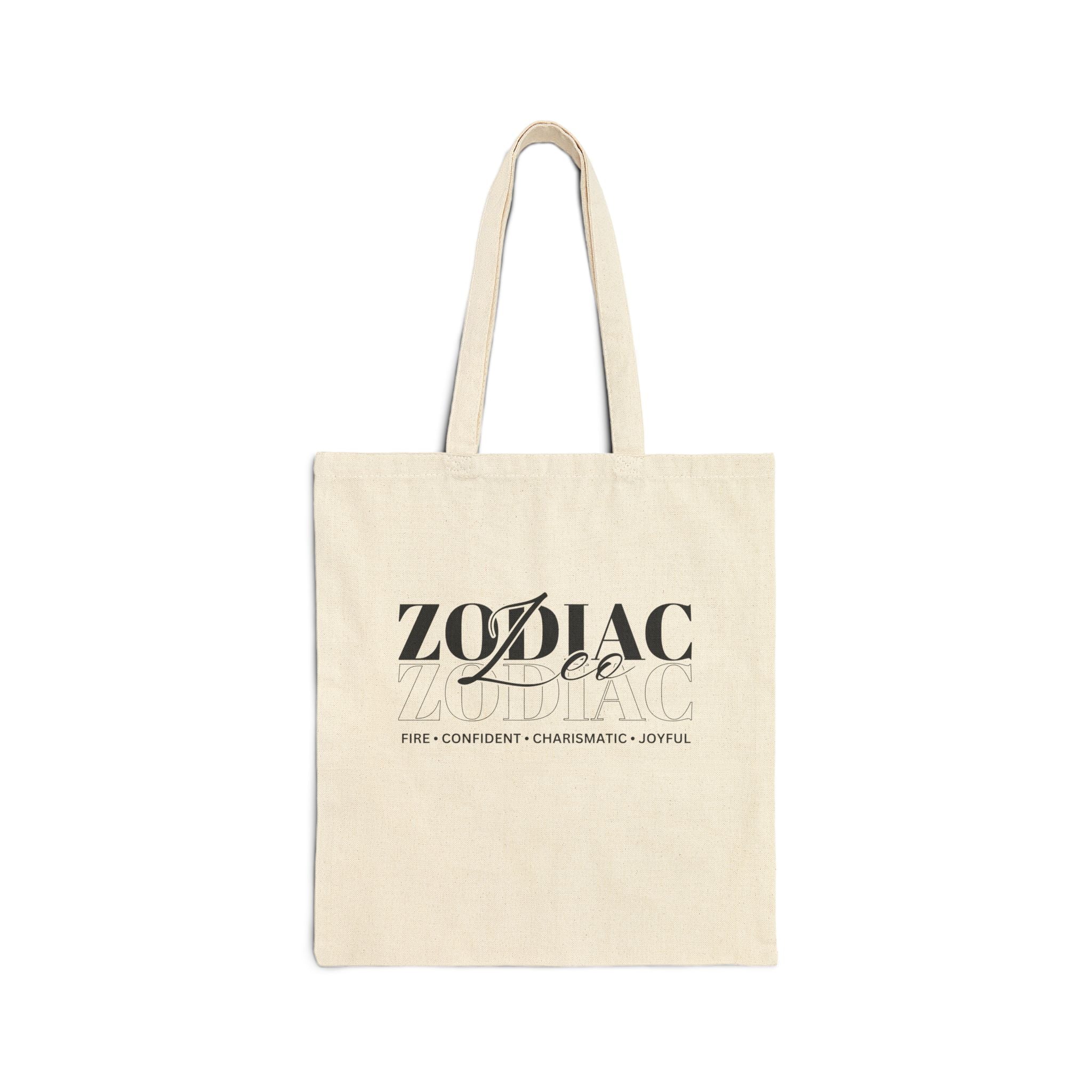 Leo Zodiac Tote Bag — Cotton Canvas Astrology Tote