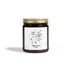 Zodiac Aquarius Coconut Apricot Wax Scented Candle — 9oz Botanical Glass Jar (Lavender)