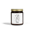 Zodiac Scorpio Coconut Apricot Wax Scented Candle — 9oz Botanical Glass Jar (Vanilla Bean)