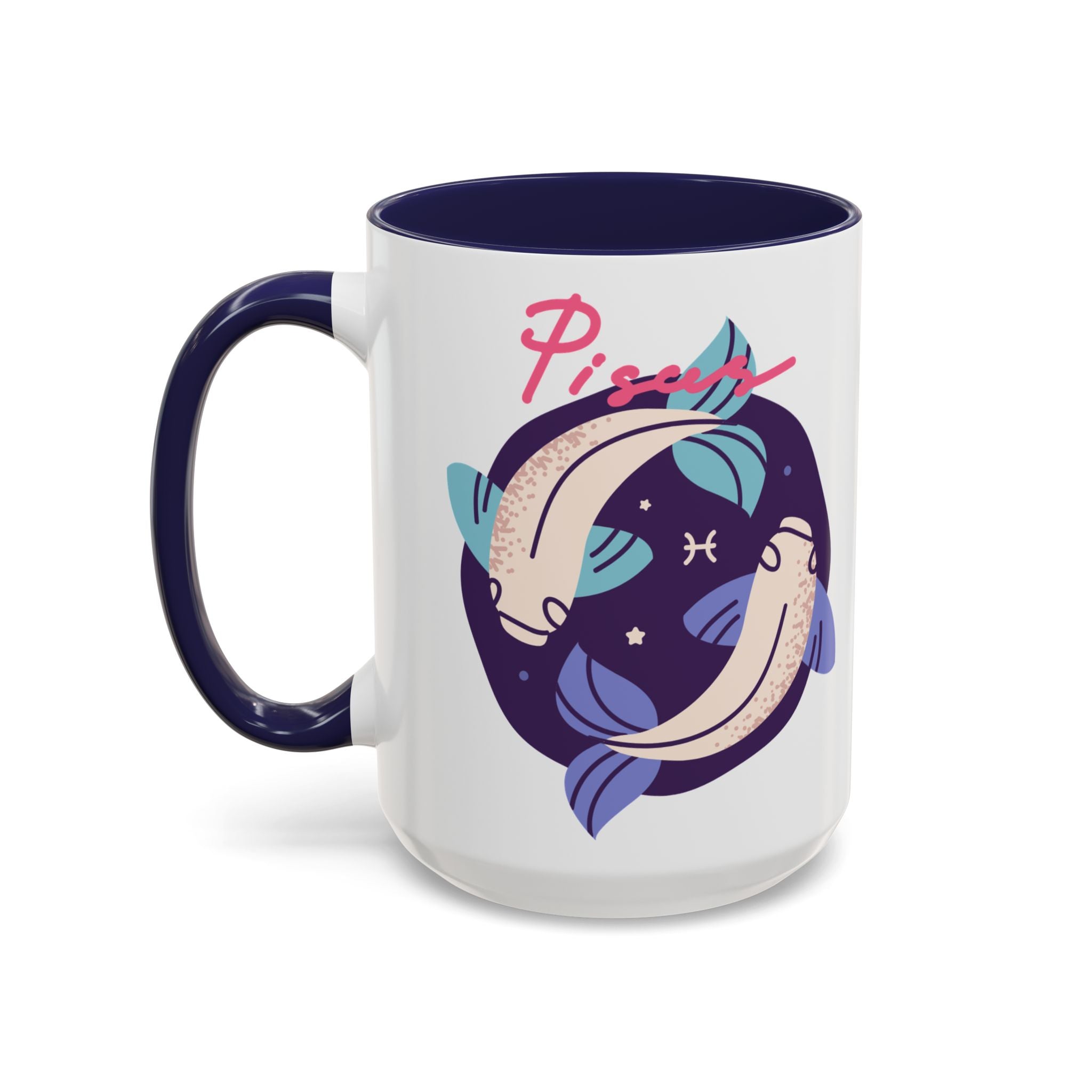 Cute Pisces Zodiac Mug — 15oz (Pink, Light Blue, & Navy)