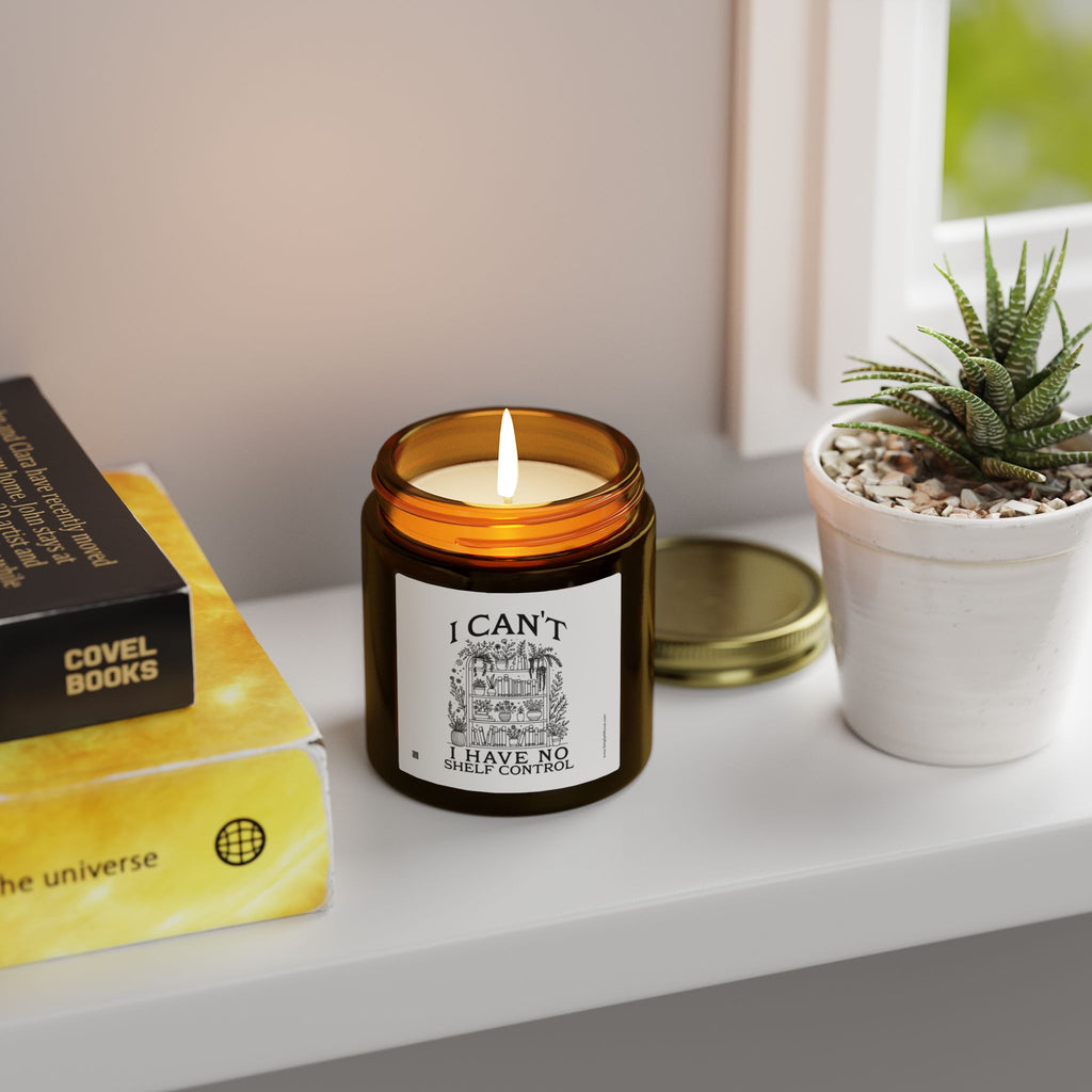 Funny Scented Candle — "I Can't, I Have No Shelf Control" (Coconut Apricot Wax, 4oz/9oz)