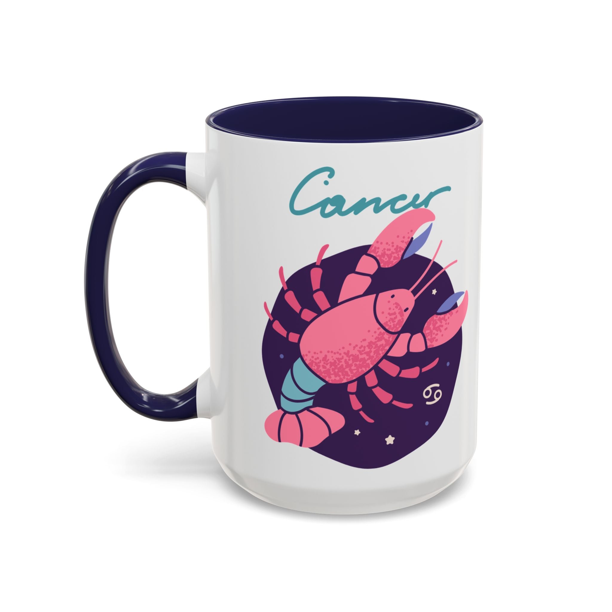 Cute Cancer Zodiac Mug — 15oz (Pink, Light Blue, & Navy)