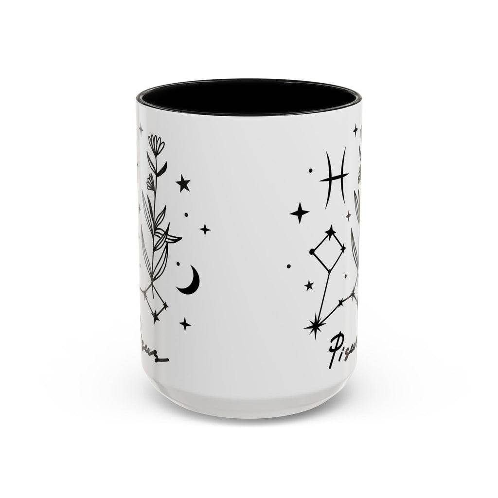 Pisces Zodiac Mug — Minimal Celestial Horoscope Accent 15oz Mug