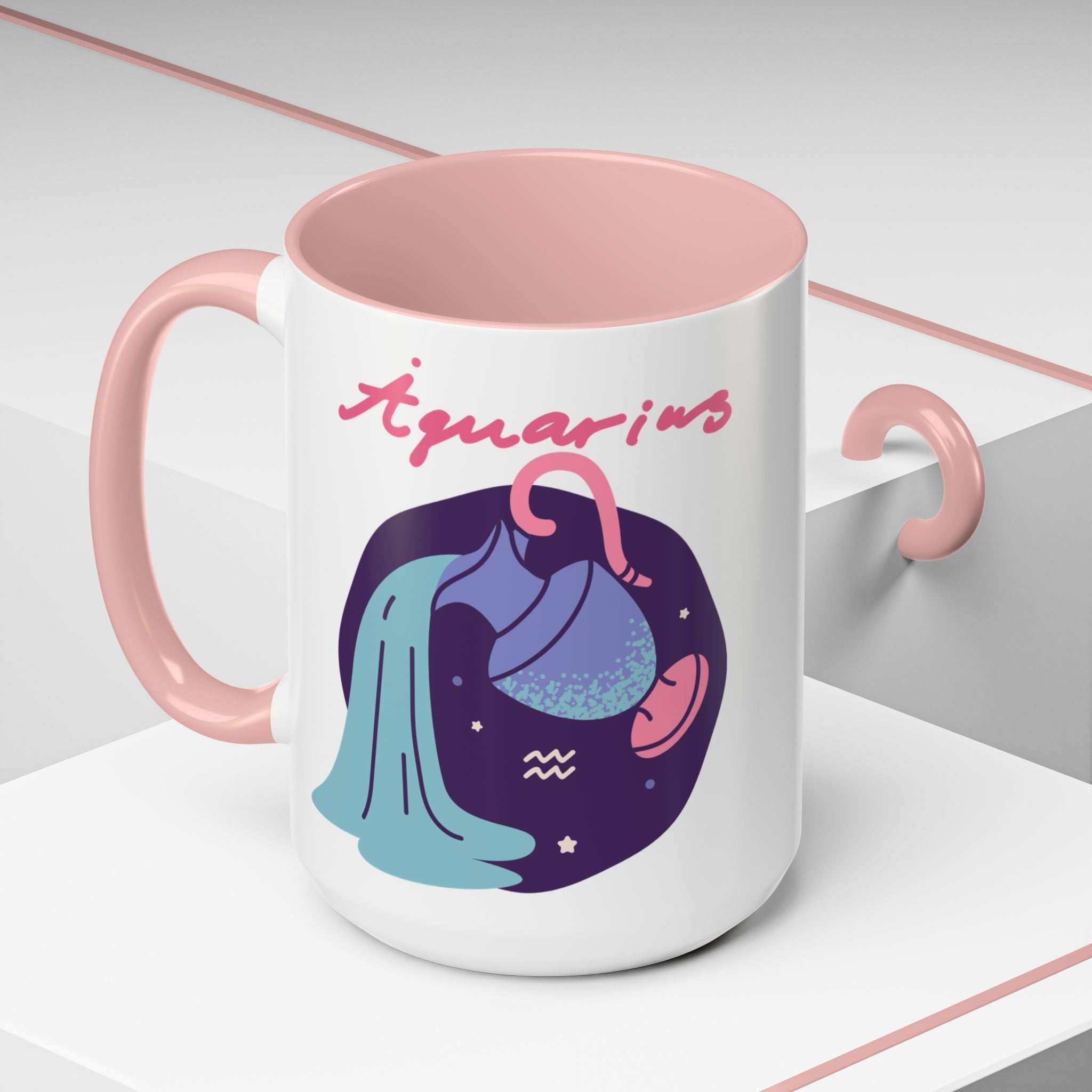 Cute Aquarius Zodiac Mug — 15oz (Pink, Light Blue, & Navy)