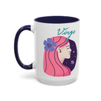 Cute Virgo Zodiac Mug — 15oz (Pink, Light Blue, & Navy)