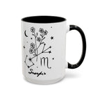 Scorpio Zodiac Mug — Minimal Celestial Horoscope Accent 15oz Mug