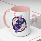 Cute Pisces Zodiac Mug — 15oz (Pink, Light Blue, & Navy)