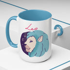Cute Leo Zodiac Mug — 15oz (Pink, Light Blue, & Navy)
