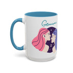 Cute Gemini Zodiac Mug — 15oz (Pink, Light Blue, & Navy)