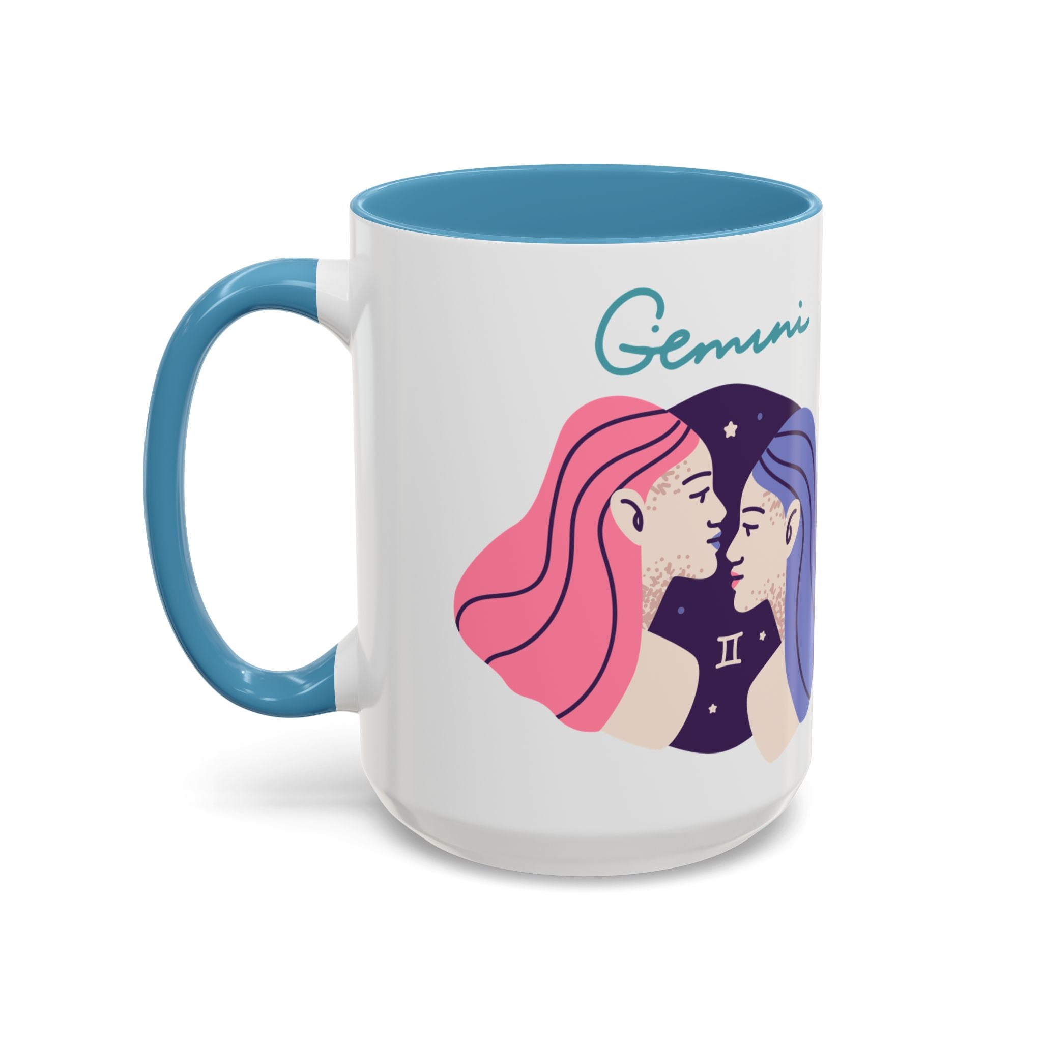 Cute Gemini Zodiac Mug — 15oz (Pink, Light Blue, & Navy)