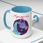 Cute Aquarius Zodiac Mug — 15oz (Pink, Light Blue, & Navy)