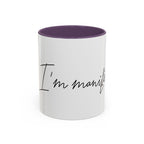 "Shh, I'm Manifesting" Accent Coffee Mug — Funny Minimal 11/15oz