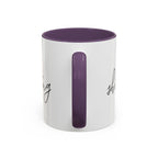 "Shh, I'm Manifesting" Accent Coffee Mug — Funny Minimal 11/15oz