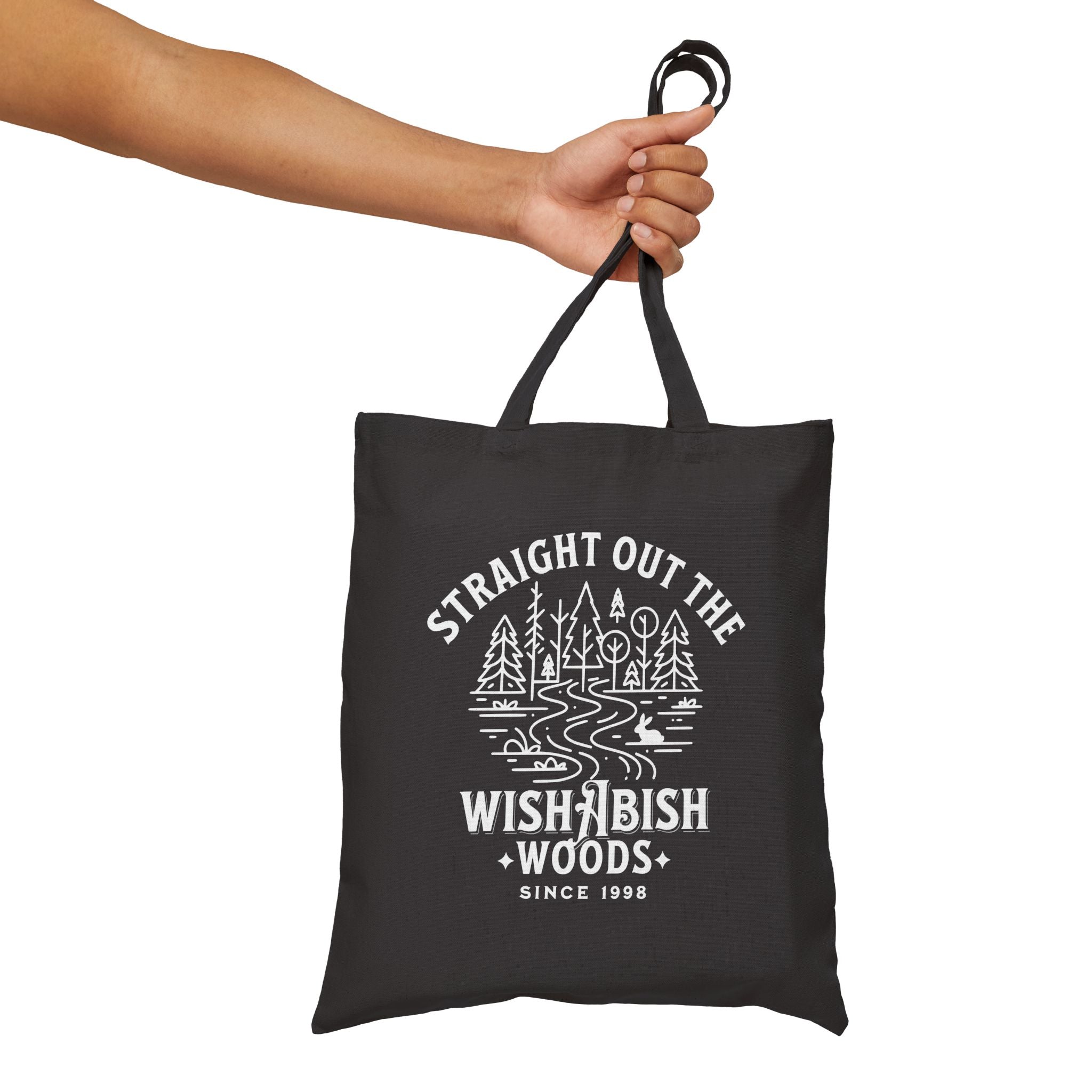Funny Canvas Tote Bag — "Straight Out The WishAbish Woods" Humor Heals