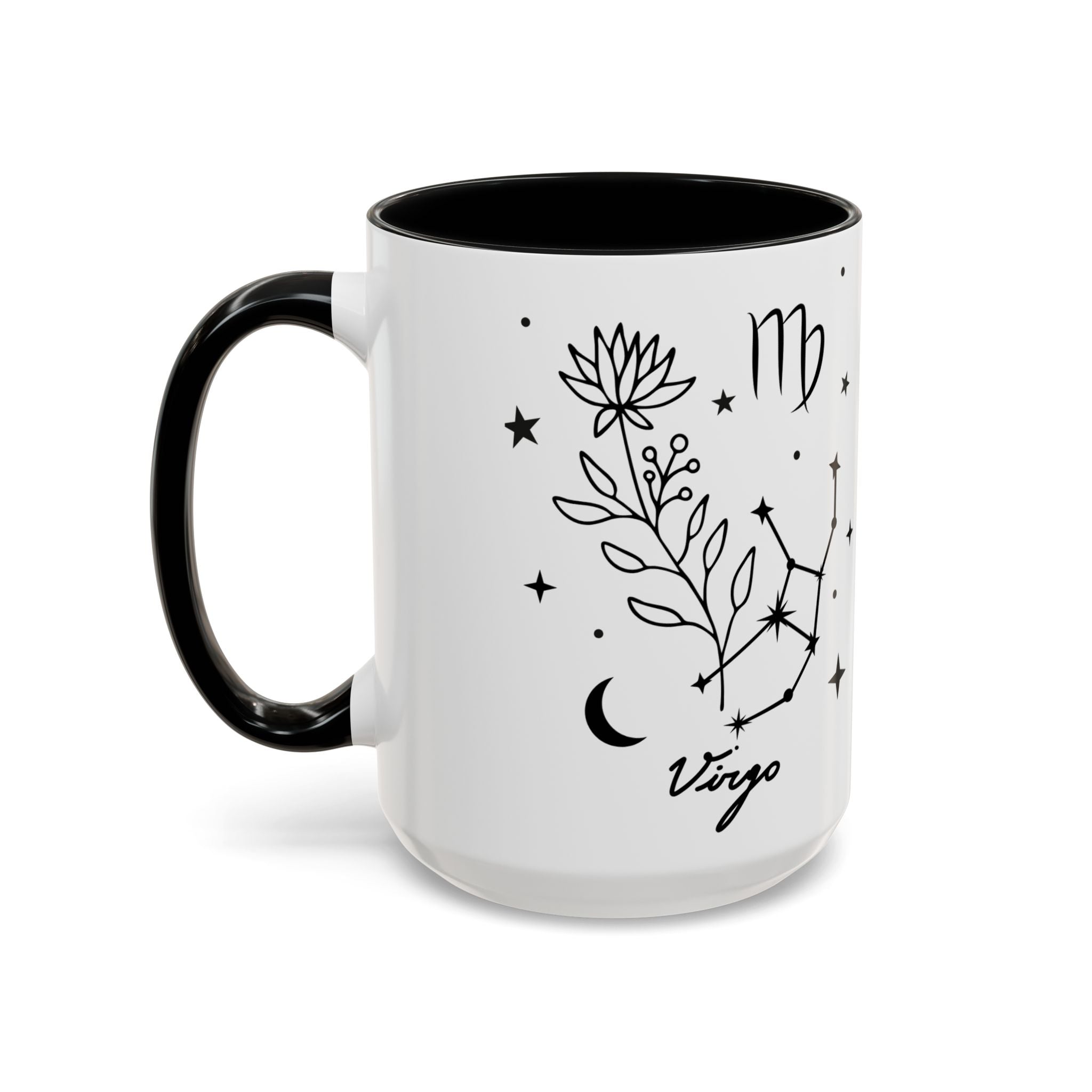 Virgo Zodiac Mug — Minimal Celestial Horoscope Accent 15oz Mug