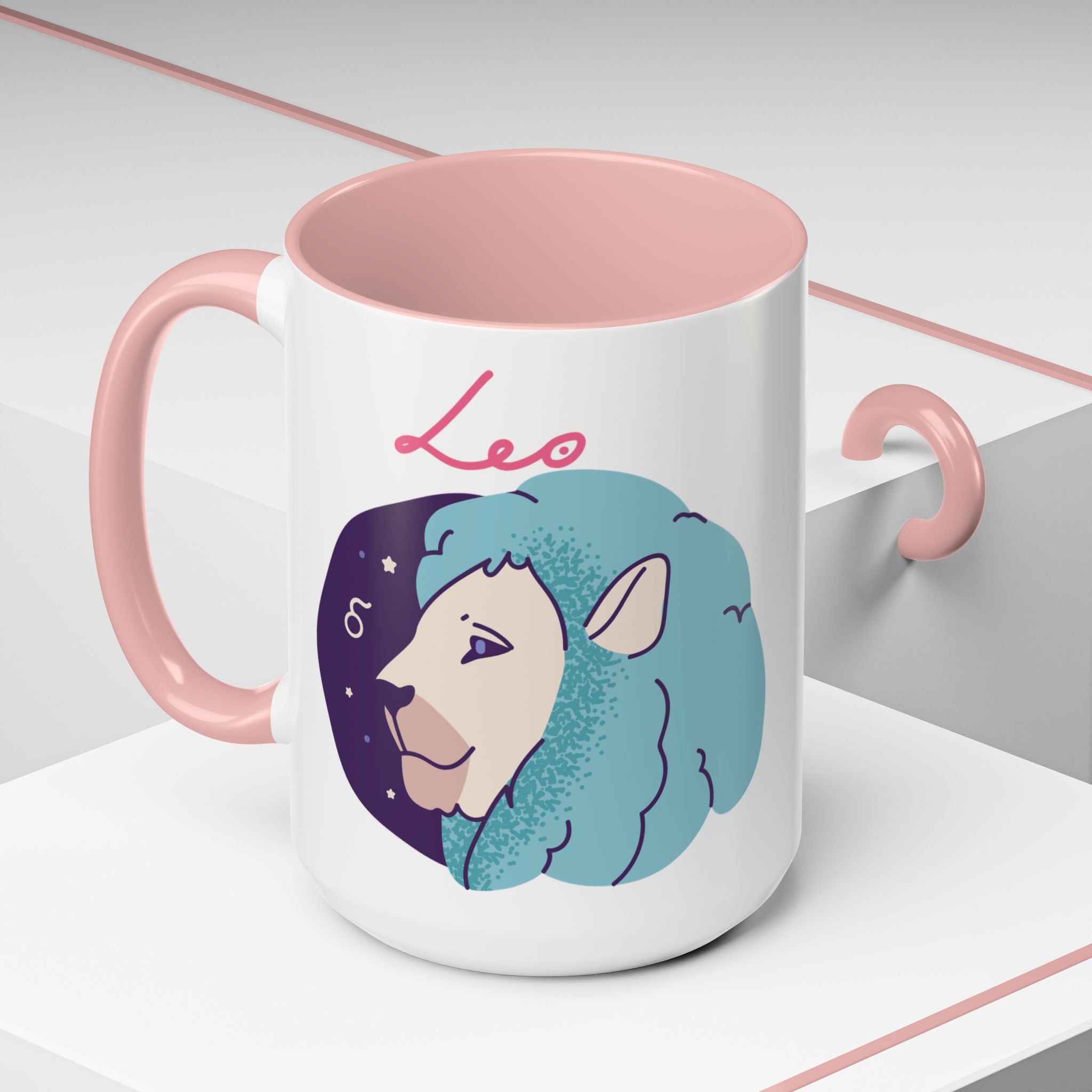 Cute Leo Zodiac Mug — 15oz (Pink, Light Blue, & Navy)