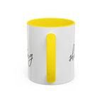 "Shh, I'm Manifesting" Accent Coffee Mug — Funny Minimal 11/15oz