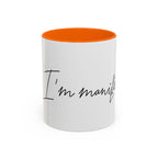 "Shh, I'm Manifesting" Accent Coffee Mug — Funny Minimal 11/15oz
