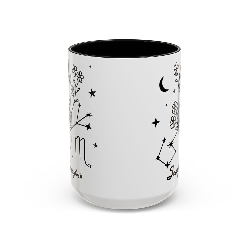 Scorpio Zodiac Mug — Minimal Celestial Horoscope Accent 15oz Mug