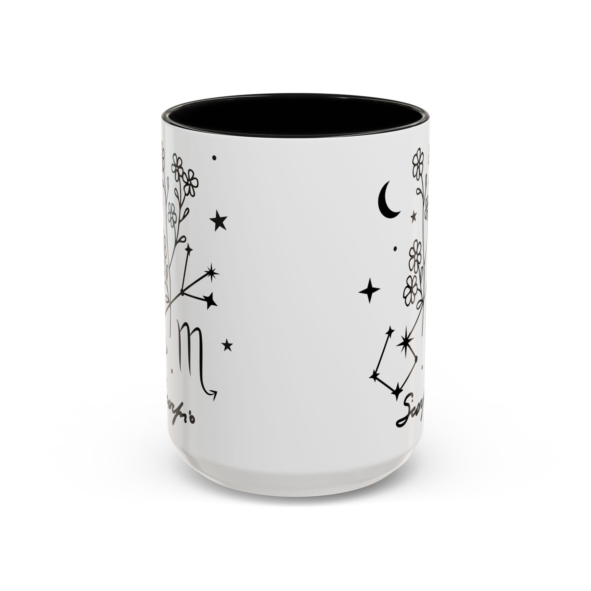 Scorpio Zodiac Mug — Minimal Celestial Horoscope Accent 15oz Mug