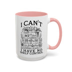 Funny "I Can't — I Have No Shelf Control" Accent Mug (15oz)