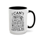 Funny "I Can't — I Have No Shelf Control" Accent Mug (15oz)