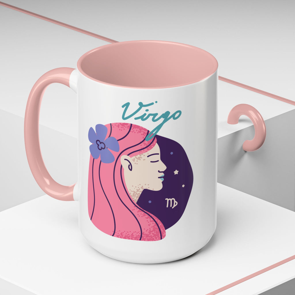 Cute Virgo Zodiac Mug — 15oz (Pink, Light Blue, & Navy)
