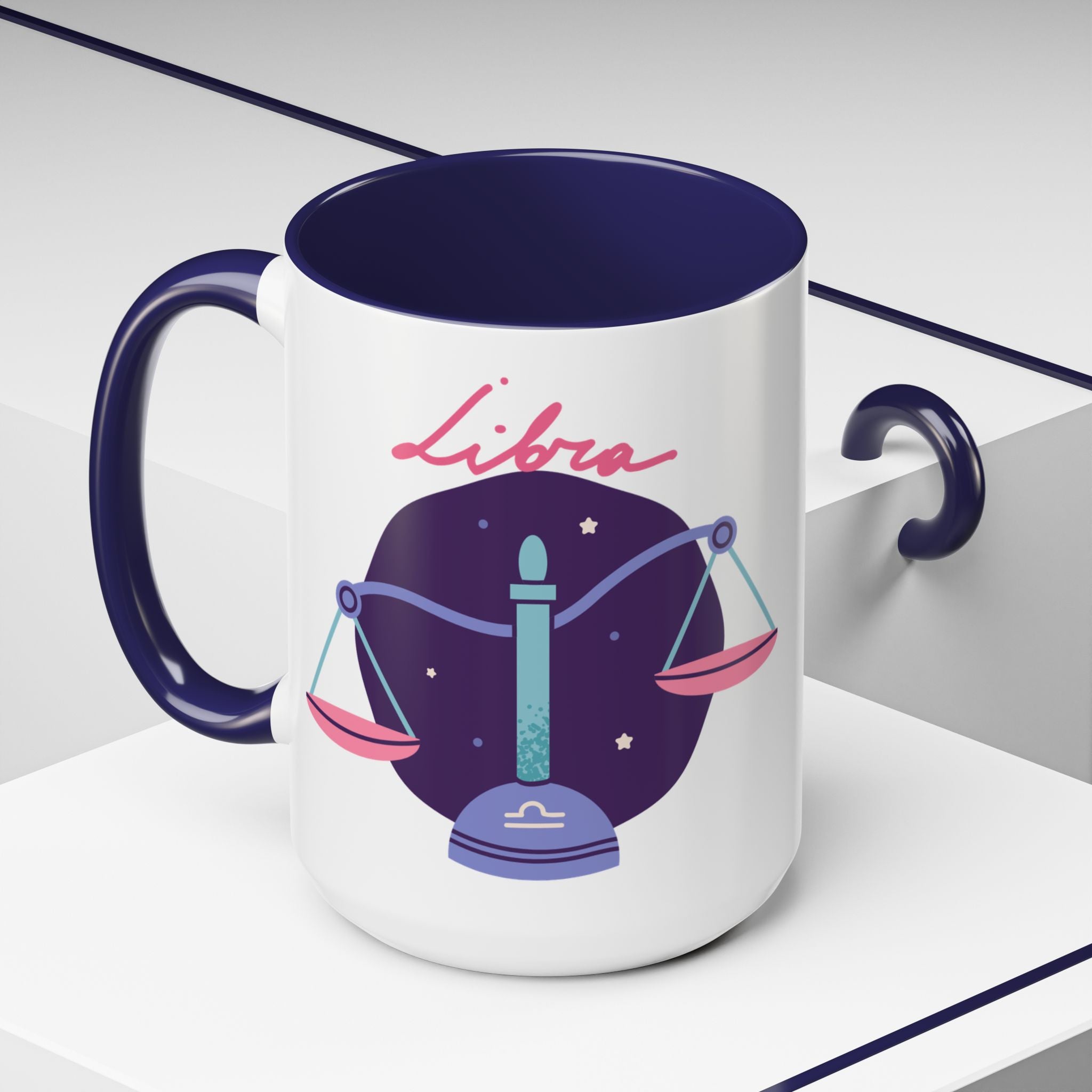 Cute Libra Zodiac Mug — 15oz (Pink, Light Blue, & Navy)