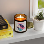 Cute Capricorn Zodiac Scented Candle — Coconut Apricot Wax (9oz Reusable Glass)