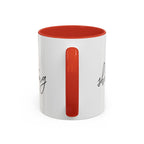 "Shh, I'm Manifesting" Accent Coffee Mug — Funny Minimal 11/15oz