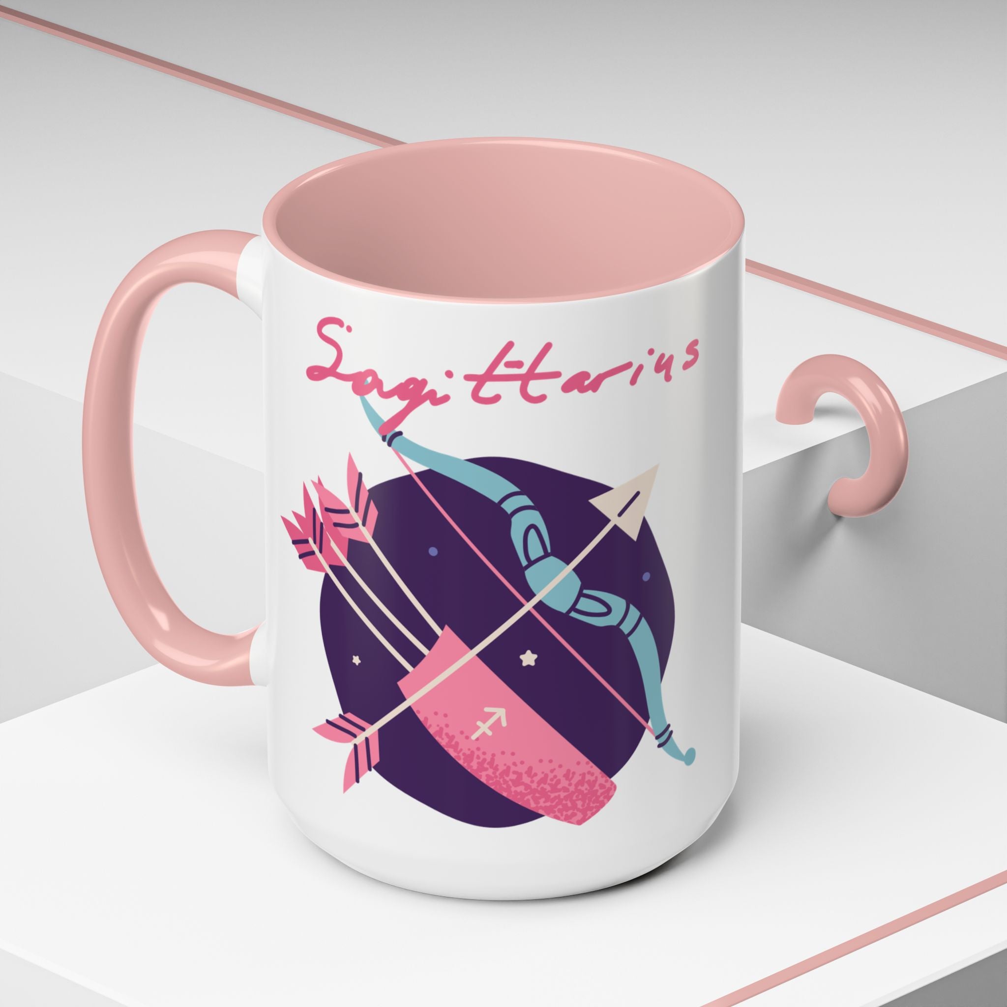 Cute Sagittarius Zodiac Mug — 15oz (Pink, Light Blue, & Navy)