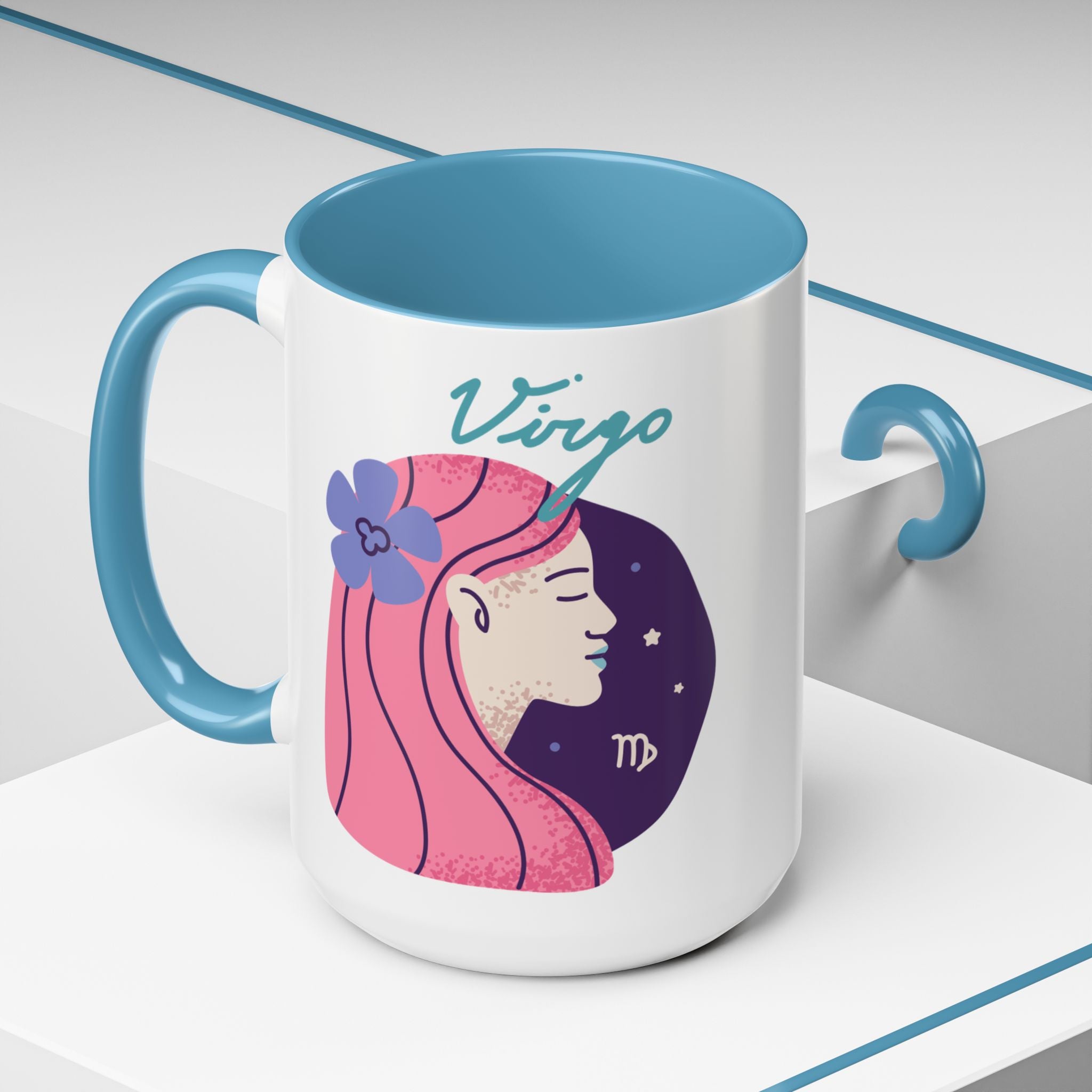 Cute Virgo Zodiac Mug — 15oz (Pink, Light Blue, & Navy)