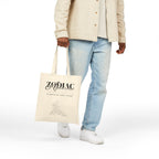 Aquarius Zodiac Tote Bag — Cotton Canvas Astrology Tote