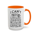 Funny "I Can't — I Have No Shelf Control" Accent Mug (15oz)